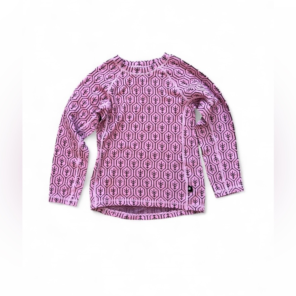 Reima Taival Wool Blend Base Layer Long Sleeve Top Red Violet 120/6-7 years